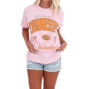 NEW LIVYLU tennessee vols wave arch thrifted tee in pink